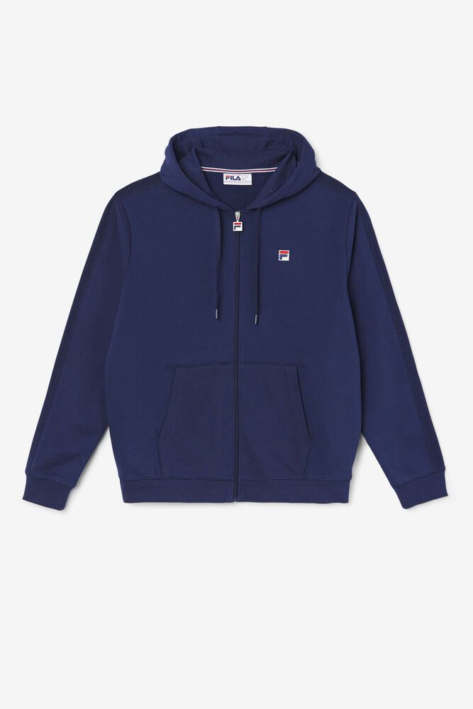 Fila Hoodie Panske Joey Full Zip Námornícka Modrá - HANZX7039